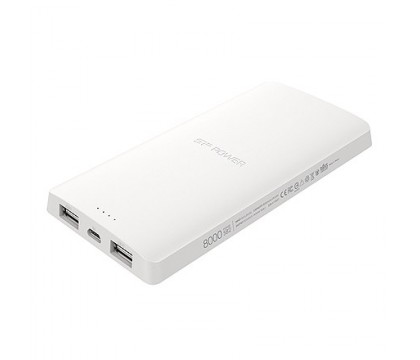 SILICON POWER SP8K0MAPBKS82P5W POWER BANK POLYMER S82 8000 MAH, WHITE