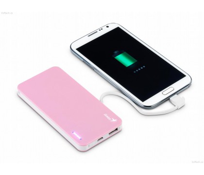 Genius ECO-u306 Economical Sleek Universal Power Bank with Safety Protection 3000 MAH Pink 39800005102