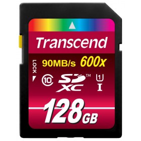 Transcend 128 GB High Speed Class 10 UHS Flash Memory Card Up to 90 MB/s TS128GSDXC10U1