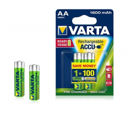Varta 56716101402 1.2V/1600mAh AA Ni-MH Batteries (2-Pack)