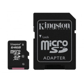 كينجستون (SDC10G2/64GB) كارت ميمورى مايكرو إس دى سعة 64 جيجا بايت ومزود بأدابتر