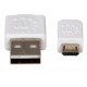 MANHATTAN 391849 Flat USB Male Type A / Micro-USB Male Type B 1.8m Cable  , White