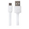 MANHATTAN 391849 Flat USB Male Type A / Micro-USB Male Type B 1.8m Cable  , White