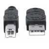 MANHATTAN 333368 Hi-Speed USB Device Cable Male Type A / Male Type B, 1.8 m (6 ft.), Black 