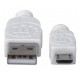 MANHATTAN 323987 Hi-Speed USB Male Type A / Micro-USB Male Type B 1m Cable  , White