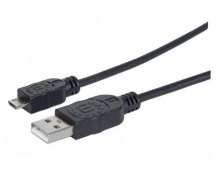 MANHATTAN 307178 Hi-Speed USB Male Type A / Micro-USB Male Type B 1.8m Cable  , Black