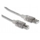 MANHATTAN 393836 Hi-Speed USB Device Cable Male Type A / Male Type B, 4.5 m (15 ft.), Silver