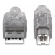 MANHATTAN 393836 Hi-Speed USB Device Cable Male Type A / Male Type B, 4.5 m (15 ft.), Silver