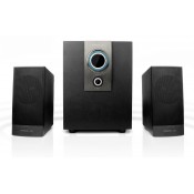 سبييدلينك (SL-8206-BK) نظام صوت مكون من عدد 2 سماعة + سماعة صب ووفر لإخراج مدى الصوت المنخفض - أسود