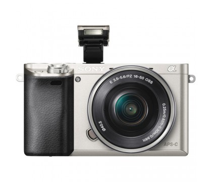 سونى (ILCE-6000L/S) كاميرا رقمية إحترافية بعدسة مقاس 50-16 ملم  ومزودة بتقنية الواى فاى ذات لون فضى