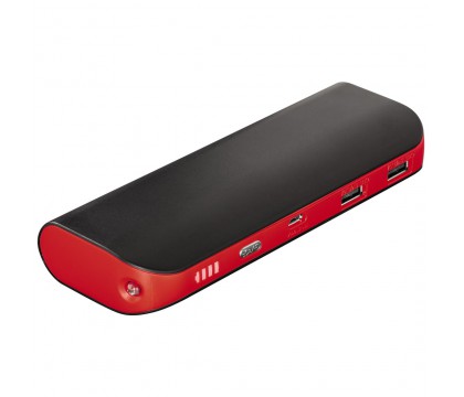 HAMA 00137420  Pipe Portable power bank, 13000 mAh, black/red