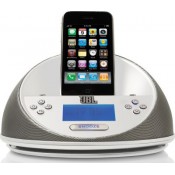 JBL OT-MICROWHT1T On Time Micro Loudspeaker dock and clock radio for iPod and iPhone, White, 18005007