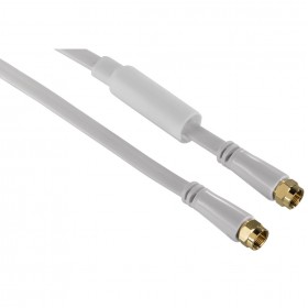 Hama 00122513 SAT Flat Ribbon Cable, F plug - F plug, gold-plated, 5.0 m, 95 dB