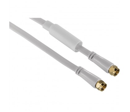 Hama 00122514 SAT Flat Ribbon Cable, F plug - F plug, gold-plated, 10.0 m, 95 dB