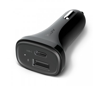 iLuv MOBISEAL2CBK CAR CHARGER 2 USBTYPE-A 1A.AND USB TYPE-C 3A