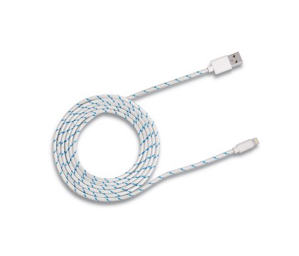 RadioShack 1201573 6-Ft. Lightning to USB Charge/Sync Cable (White/Blue)