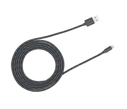 RadioShack 1201574 6-Ft. Lightning to USB Charge/Sync Cable (Black/Blue)