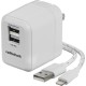 RadioShack 2302304 Power It Dual USB Wall Charger w/ Lightning Cable (White)