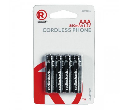 RadioShack 2302315 850mAh AAA Ni-MH Cordless Phone Batteries