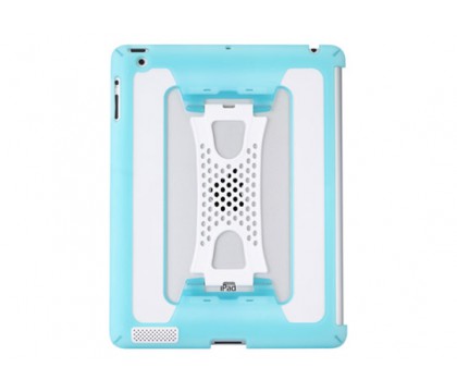 LAFEADA G100221A101 IPAD II CASE : Tactical Shell AQUA Protective Case with Easy-grip Strap for New iPad & iPad 2