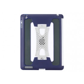 LAFEADA G100241A101 IPAD II CASE : Tactical Shell Blue White Protective Case with Easy-grip Strap for New iPad & iPad 2