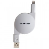 Enercell 2730770 Retractable Lightning to USB Cable (White)