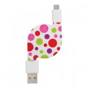 Enercell 2730777 Retractable USB to Micro-USB Cable (Dots)