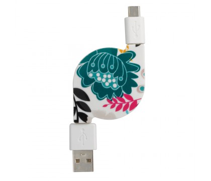 Enercell 2730778  Retractable USB to Micro-USB Cable (Flowers)
