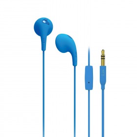 iLuv BBGUMTALKS Bubble Gum Talk Colorful Stereo Earphones with Mic and Remote, Blue