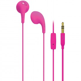iLuv BBGUMTALKS Bubble Gum Talk Colorful Stereo Earphones with Mic and Remote, Pink