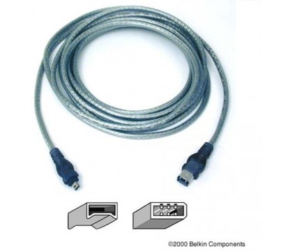 Belkin F3N401B14-ICE IEEE 1394 FIREWIRE CABLE (6-PIN/4-PIN) 4M