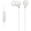 سونى (MDR-EX15AP/WHT)سماعة أذن مزودة بميكروفون مدمج بالسلك ذات لون أبيض 