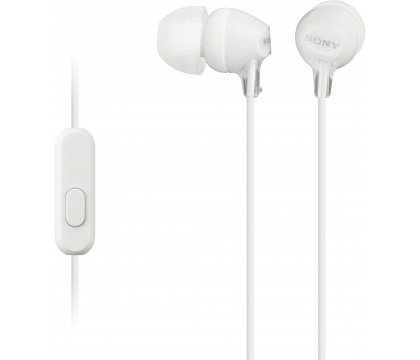 Sony MDR-EX15AP/WHT In-Ear Headphones with Inline Microphone , White