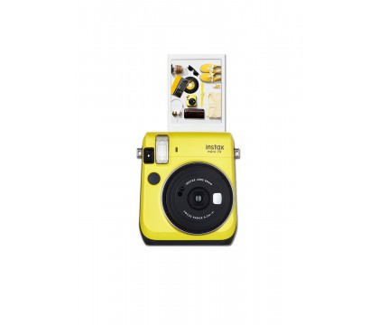 فوجى (instax mini 70) كاميرا رقمية يمكنك من خلالها الحصول على الصور الخاصة بك فى نفس الوقت ذات لون أصفر