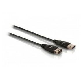 فيليبس (SWU2212/10) كابل إمتداد يو إس بى (USB 2.0) طرف  من النوع A (ذكر) إلى طرف من النوع A (أنثى) بطول 1.8 متر - أسود