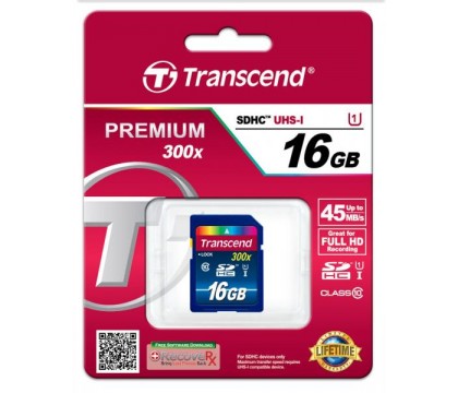 Transcend TS16GSDU1 SDHC Memory Card  16GB Class 10 , UHS-I , 300x