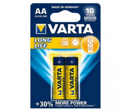 Varta 4106 Alkaline Long Life 2/AA Batteries, New