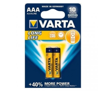 Varta 4103 Alkaline Long Life 2/AAA Batteries, New