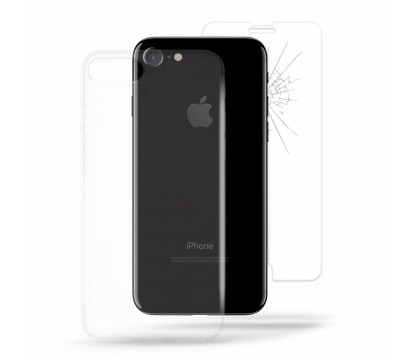 Puro P-IPC74703NUDESDG Ultra Slim Cover Apple iPhone 7 and Tempered Glass Screen Protector, IPC74703NUDESDGTR