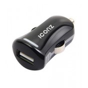 Iconz IMN-CC22K Smartphone USB car charger for (MFI), EU plug Cable Length: 1.2m Lightning Cable included, Black