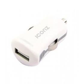 Iconz IMN-CC22W Smartphone USB car charger for (MFI), EU plug Cable Length: 1.2m Lightning Cable included, White