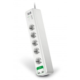 APC PM5U-GR Surge protector Essential SurgeArrest 5 outlets with 5V, 2.4A 2 port USB charger 230V Germany