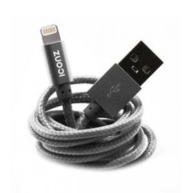 Iconz IMN-LC02T Special Mfi Lightning Braided Cable with Aluminum Compact Plug 1.2m, Titanium