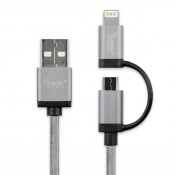Iconz IMN-ULC02T Special Mfi 2 in 1 Lightning + USB Cable with Aluminum Compact Plug 1.2m