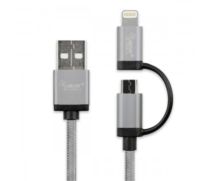 Iconz IMN-ULC02T Special Mfi 2 in 1 Lightning + USB Cable with Aluminum Compact Plug 1.2m