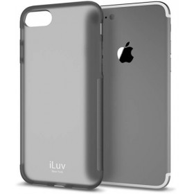 iLuv AI7GELABK Gelato Soft Flexible Lightweight Case With Semi Transparent Back for iPhone 7, Black