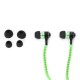 أوميجا (FH2111B) سماعة أذن بكابل على شكل سوستة مزودة بمايكروفون ذو لون أخضر [41800]