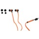 أوميجا (FH2111O) سماعة أذن بكابل على شكل سوستة مزودة بمايكروفون ذو لون برتقالى [41801]