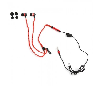 Omega FH2111R FREESTYLE ZIP EARPHONES + MIC FH2111 RED [41802]