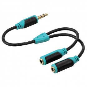 Hama 00108359 Super Soft  Audio Splitter, 3.5 mm jack plug - 2x socket, stereo, green